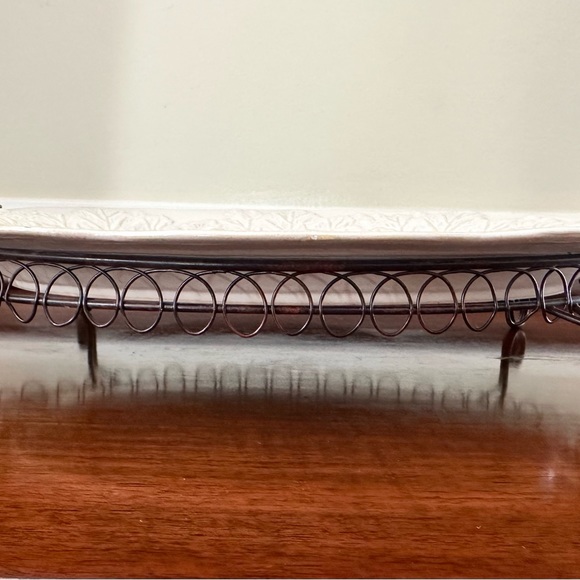 Ceramic decorative plate with metal stand - Picture 2 of 7